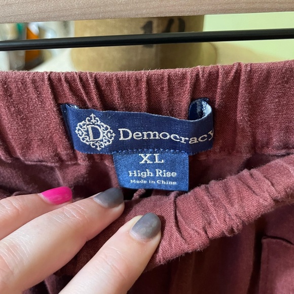 Democracy rust linen-blend patch pocket crop palazzo pants, XL - Picture 8 of 12